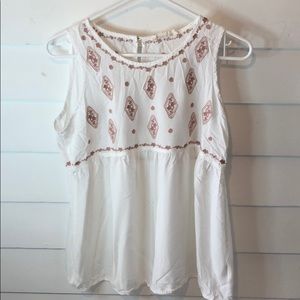 White embroidered tank